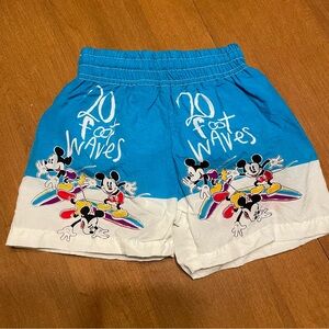 Vintage Disney Mickey & Co 2T Boy’s Blue & White Surf Shorts Swim Bathing Suit